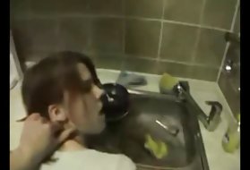 Amatør college babe får quickie rigtige dyr smuk badeværelse